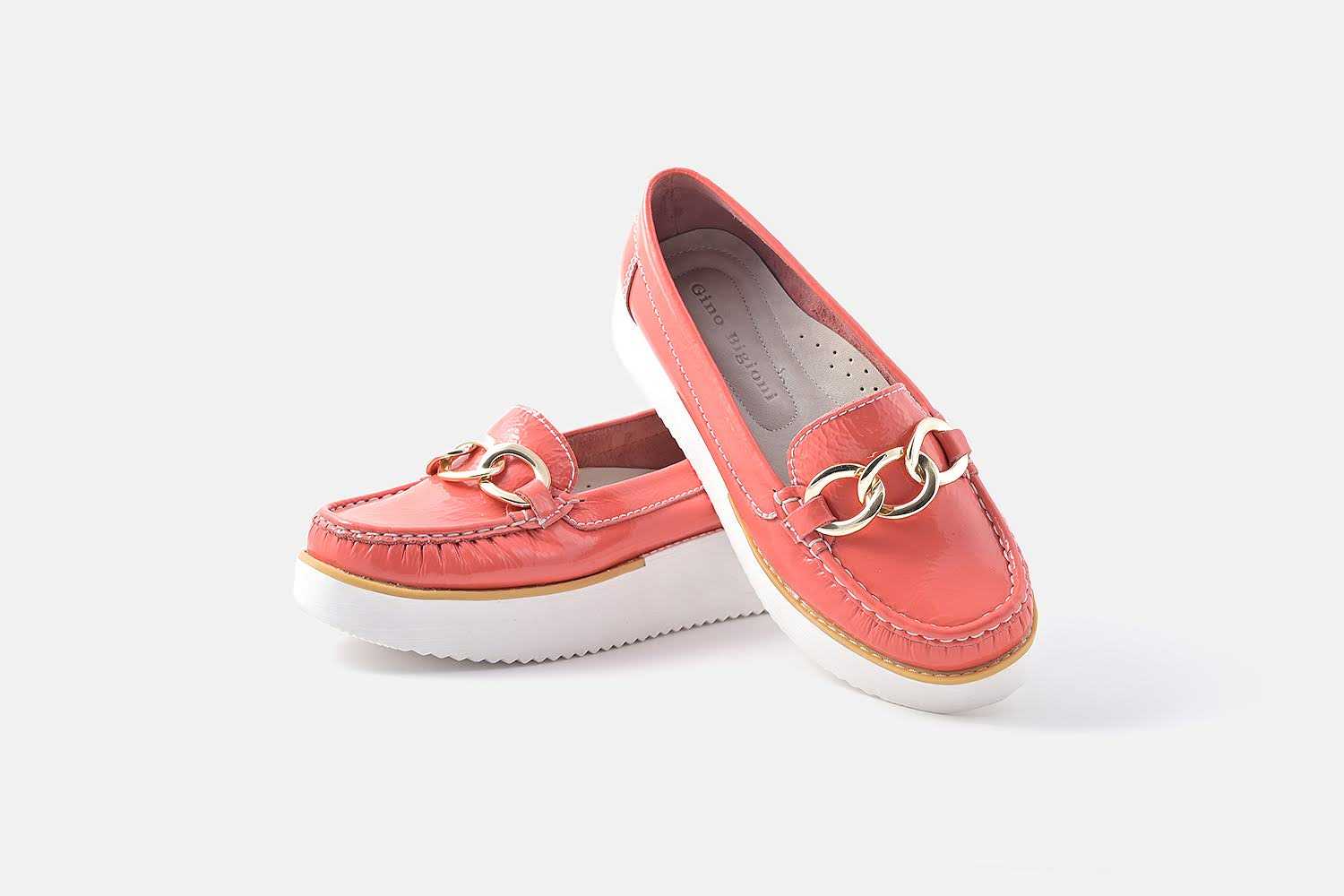 MOCASIN MUJER CUERO CHAROL BIGIONI PLA SALMON - 4