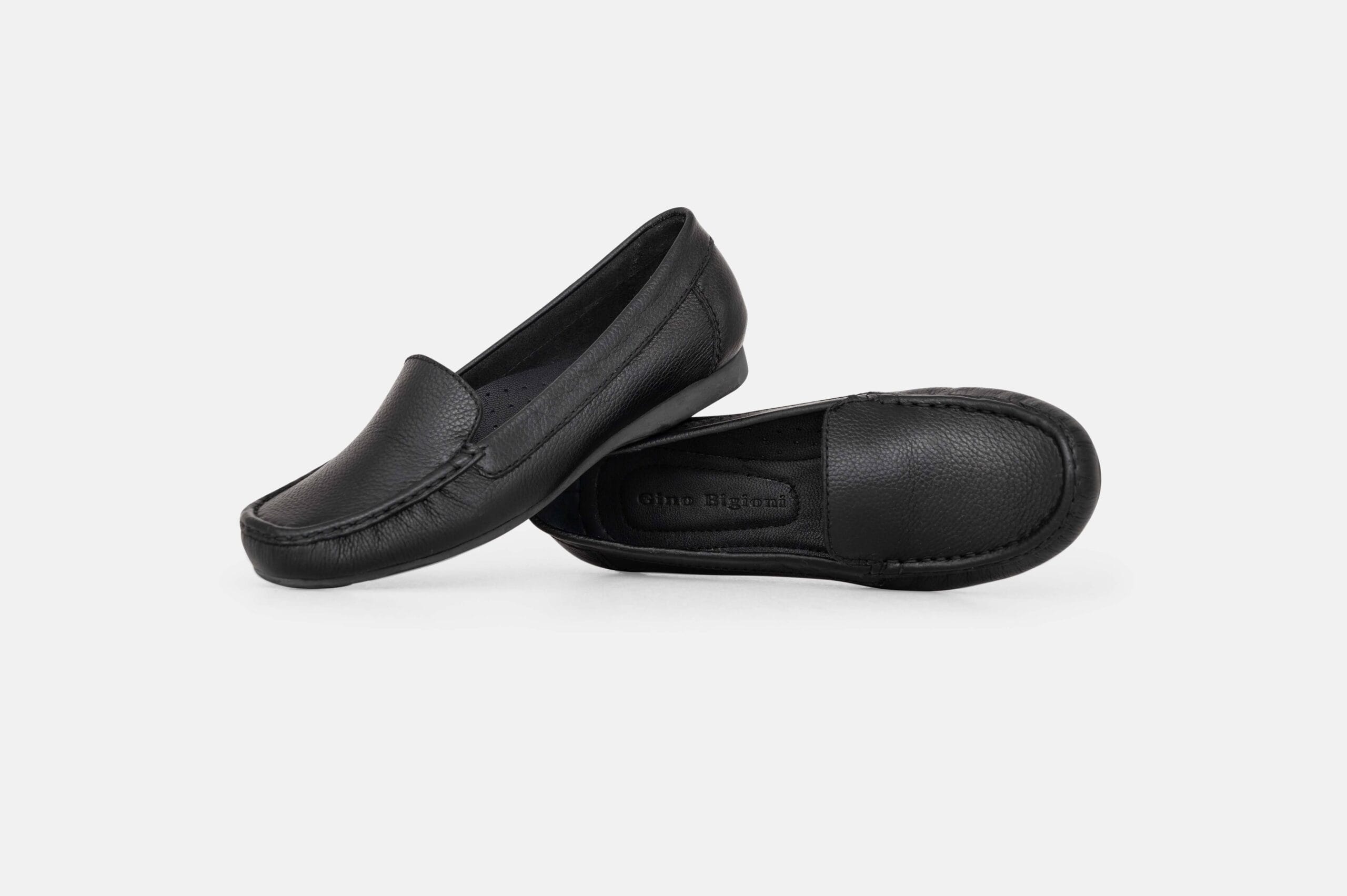 MOCASIN MUJER CUERO NAPA BIGIONI MOC NEGRO - 4