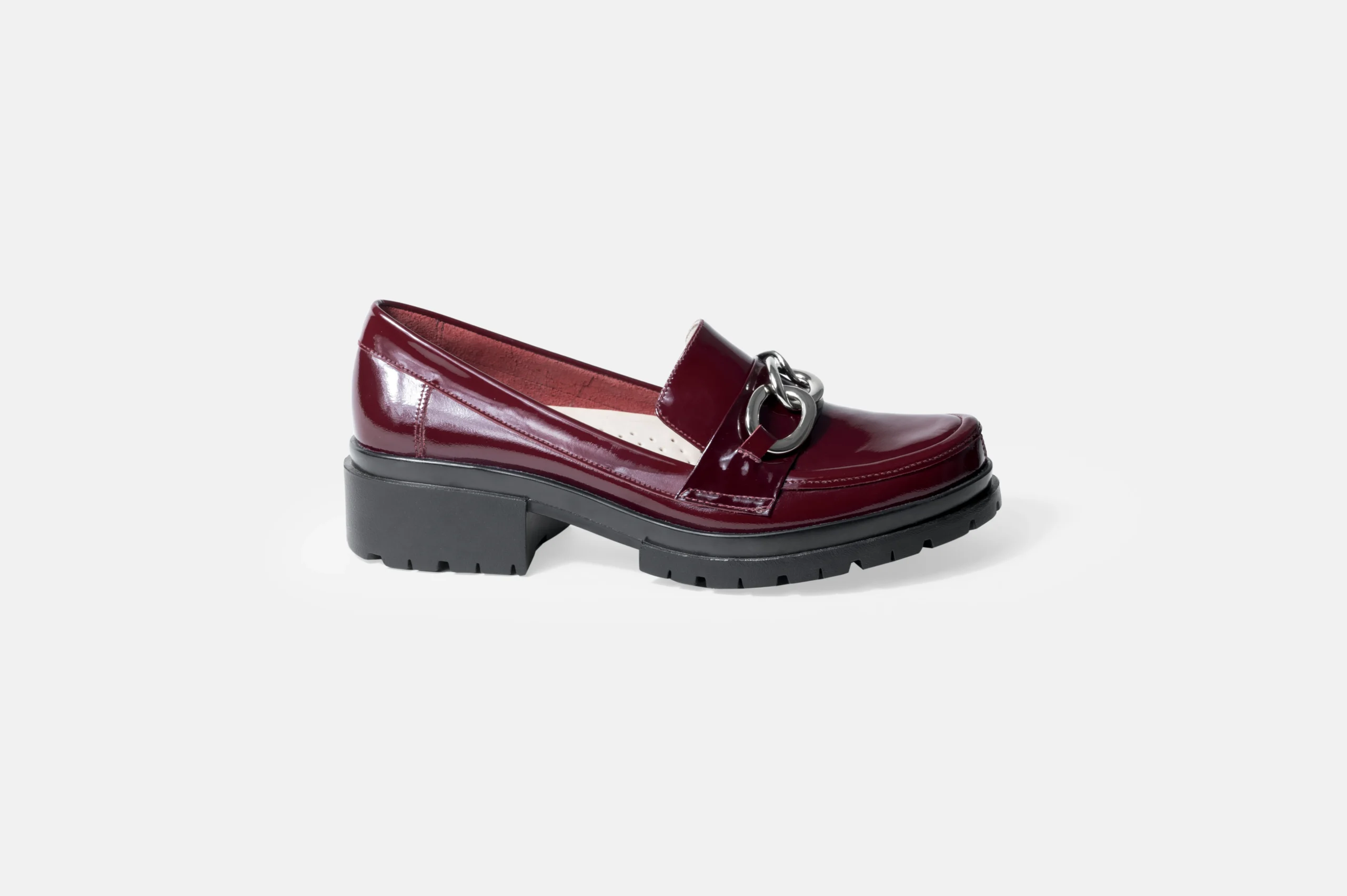 MOCASIN MUJER CUERO CHAROL BIGIONI ZAC-23 VINO - 1