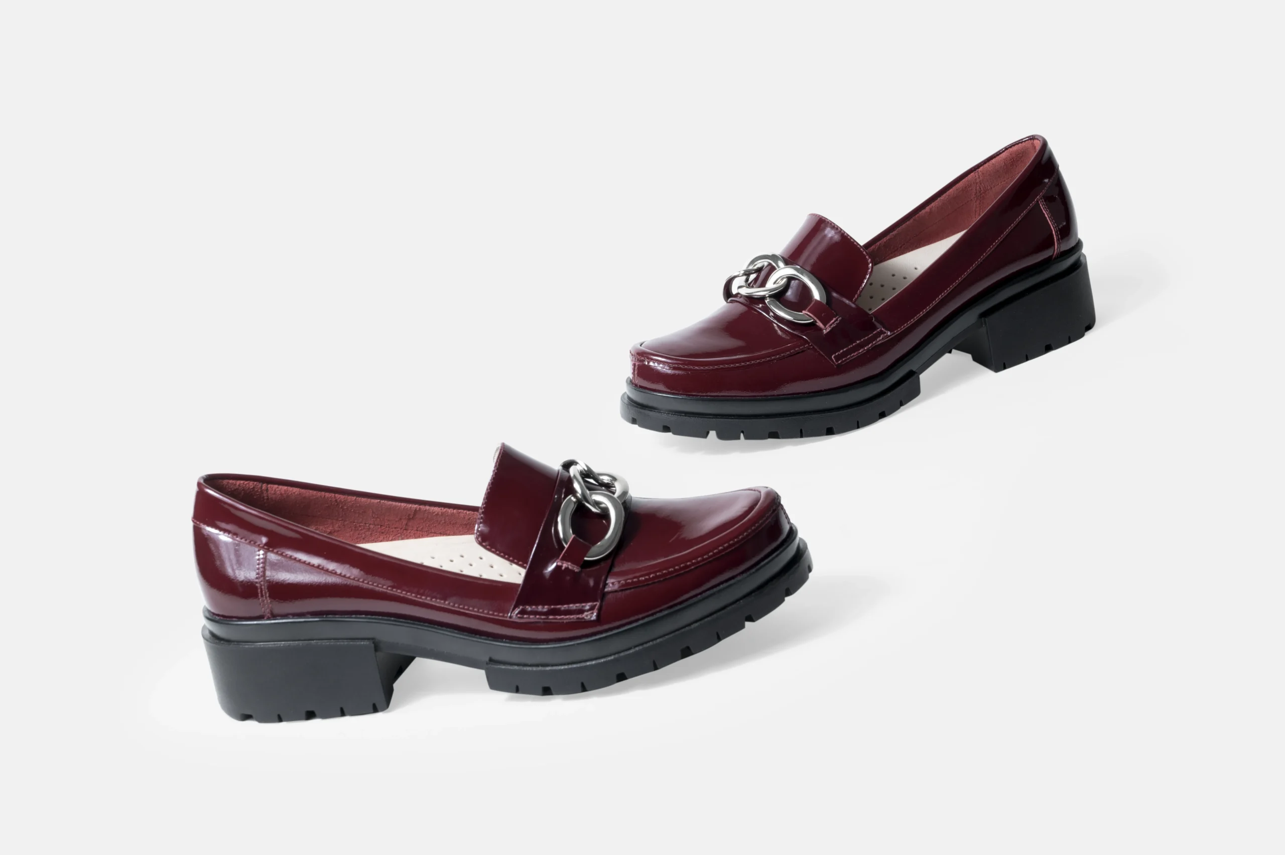 MOCASIN MUJER CUERO CHAROL BIGIONI ZAC-23 VINO - 4
