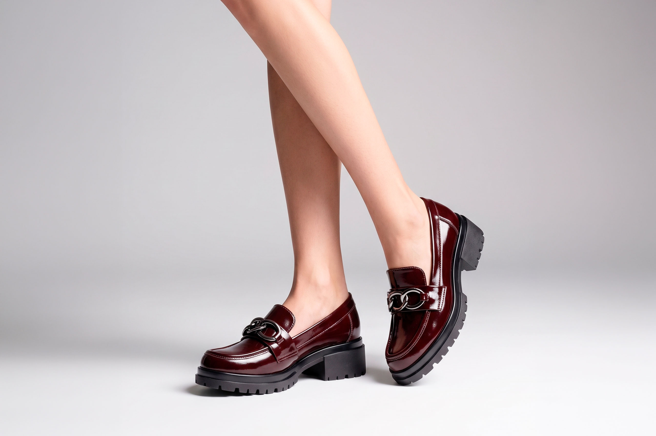 MOCASIN MUJER CUERO CHAROL BIGIONI ZAC-2353 BORDO - 2
