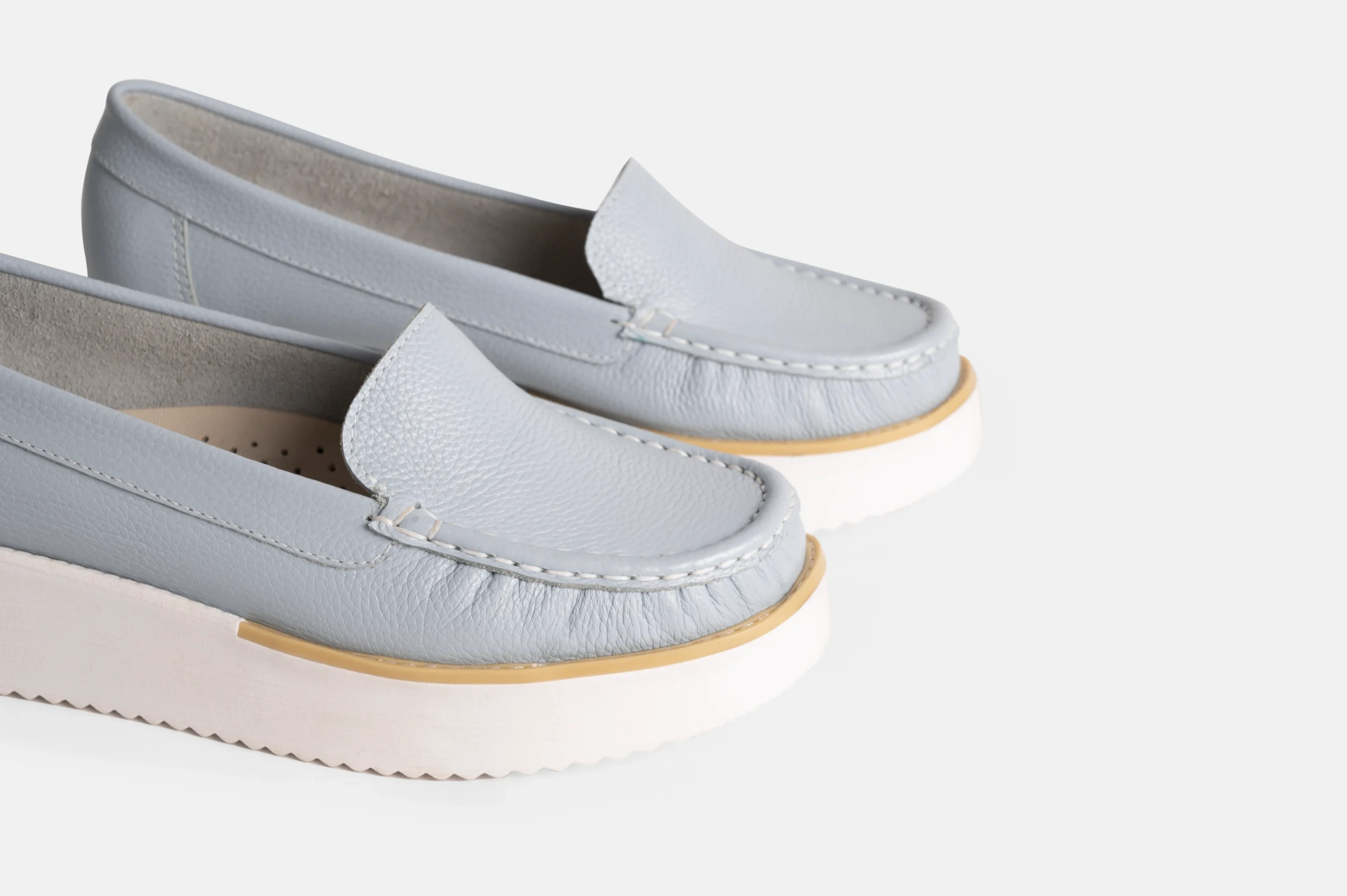 MOCASIN MUJER CUERO FLOTTER BIGIONI MOC CELESTE - 4