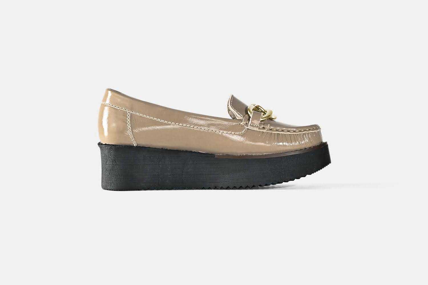 MOCASIN MUJER CUERO CHAROL BIGIONI PLA TAUPE - 3