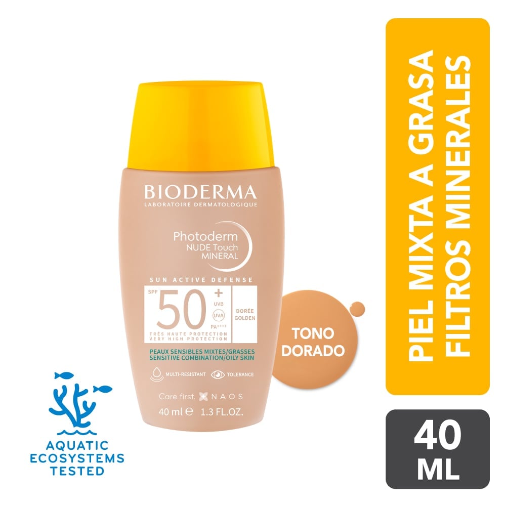 PROTECTOR SOLAR BIODERMA PHOTODERM NUDE TOUCH DORÈE SPF50+ 40ML - 1