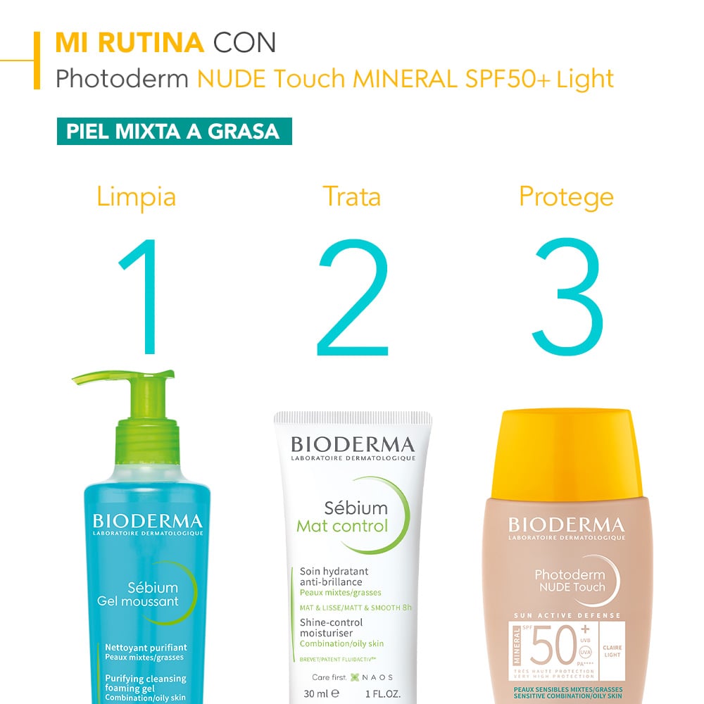 PROTECTOR SOLAR BIODERMA PHOTODERM NUDE TOUCH DORÈE SPF50+ 40ML - 2