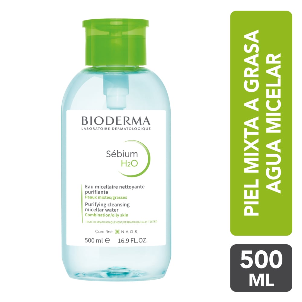 AGUA MICELAR BIODERMA SÉBIUM H2O PUMP 500ML - 1