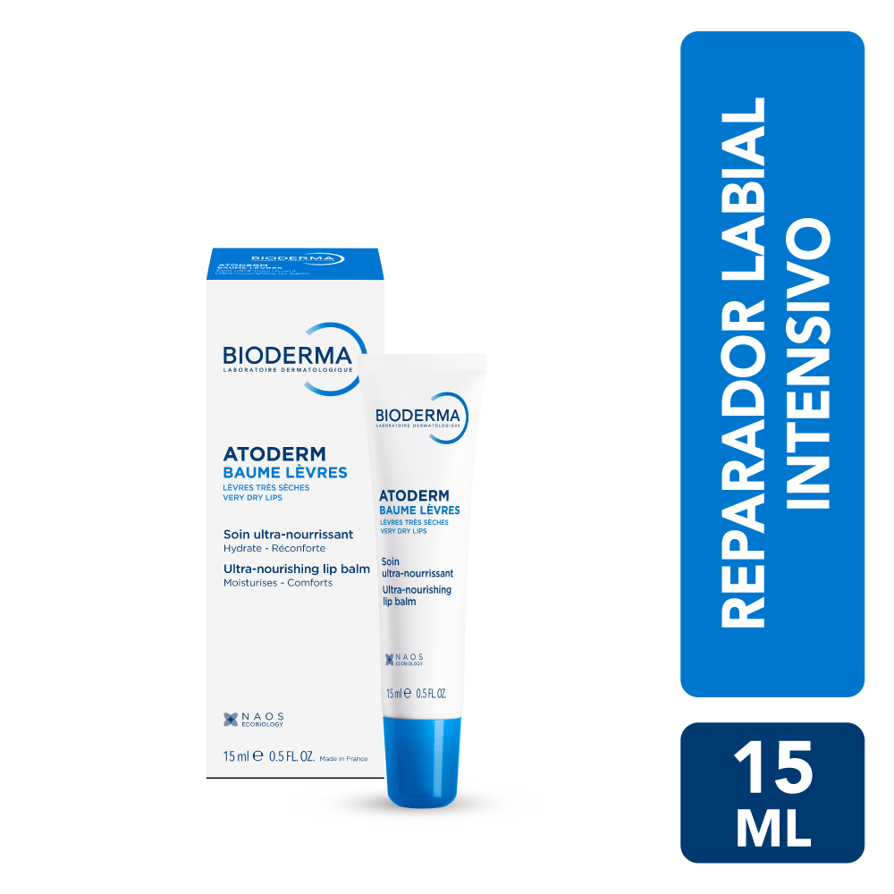 BÁLSAMO LABIAL BIODERMA ATODERM BAUME LEVRES 15ML - 1
