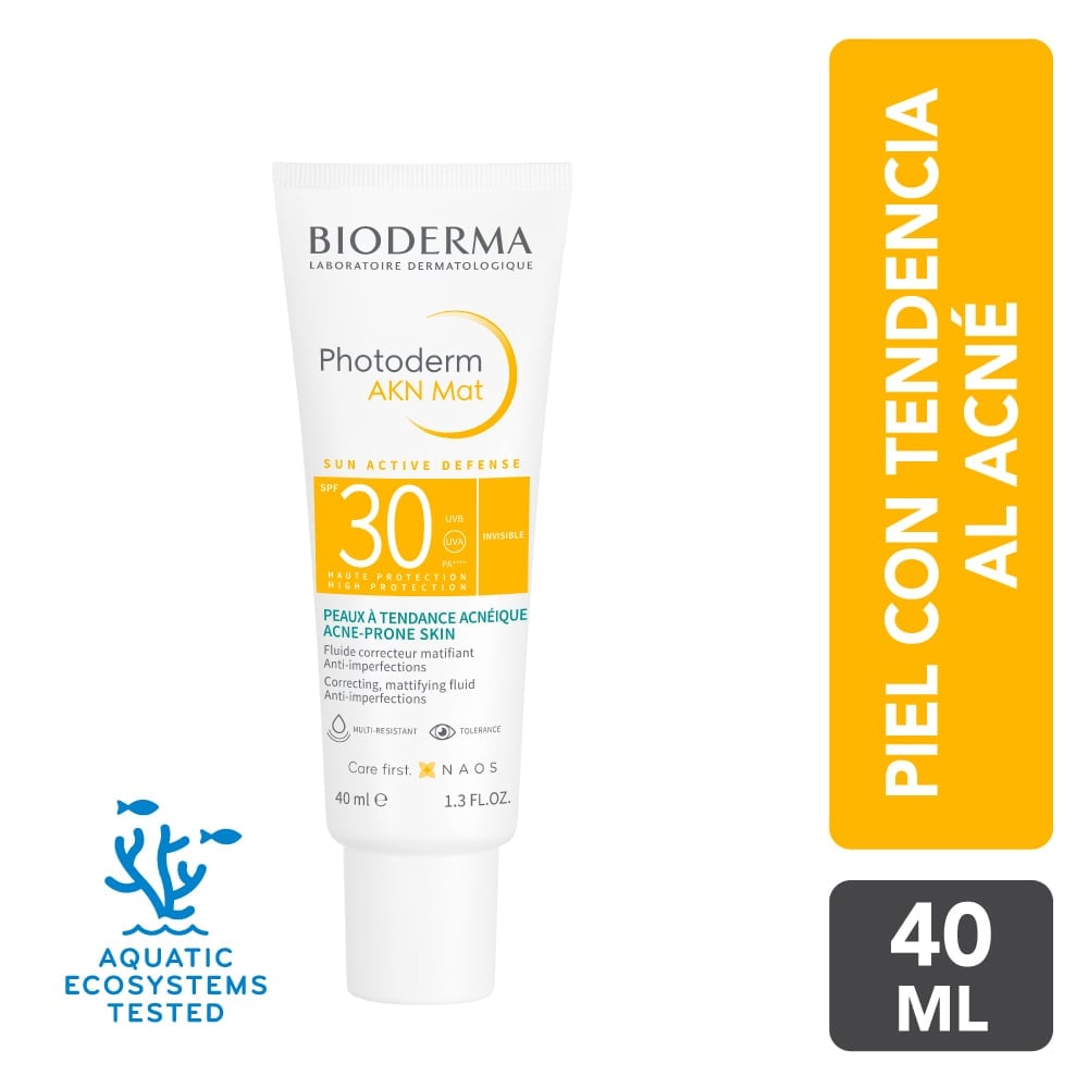 PROTECTOR SOLAR BIODERMA PHOTODERM AKN MAT SPF30 40ML - 1