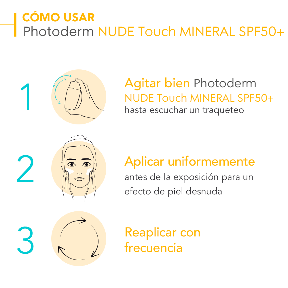 PROTECTOR SOLAR BIODERMA PHOTODERM NUDE TOUCH CLAIRE SPF50+ 40ML - 3