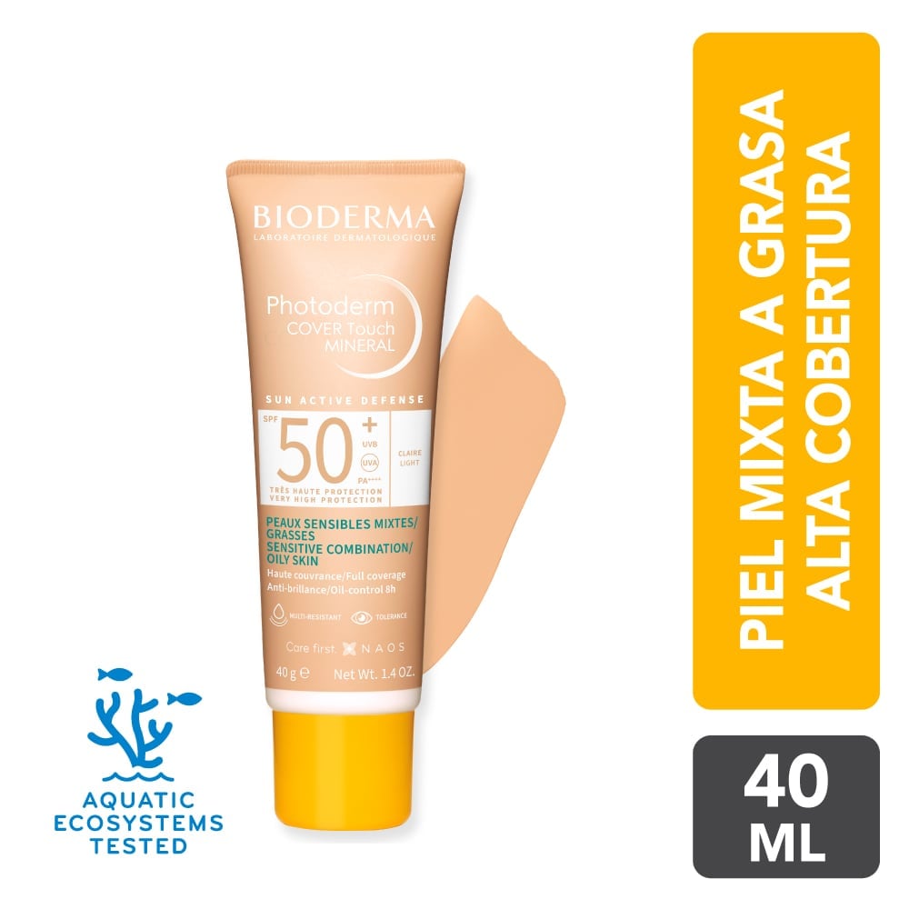 PROTECTOR SOLAR BIODERMA PHOTODERM COVER TOUCH CLAIR SPF50+ 40ML - 1