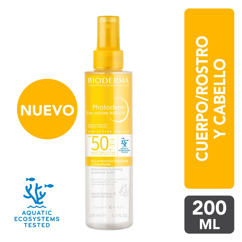 PROTECTOR SOLAR BIODERMA PHOTODERM EAU SOLAIRE ANTI-OX SPF50 200ML - 1