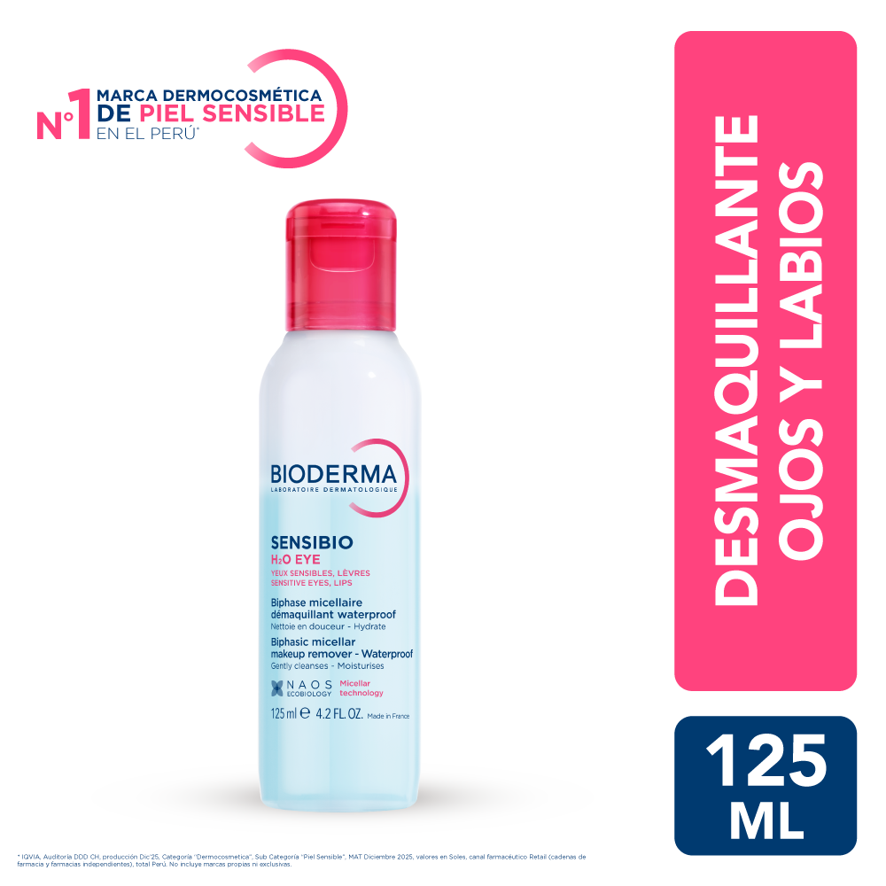 DESMAQUILLANTE MICELLAR BIODERMA SENSIBIO H2O EYE 125ML - 1