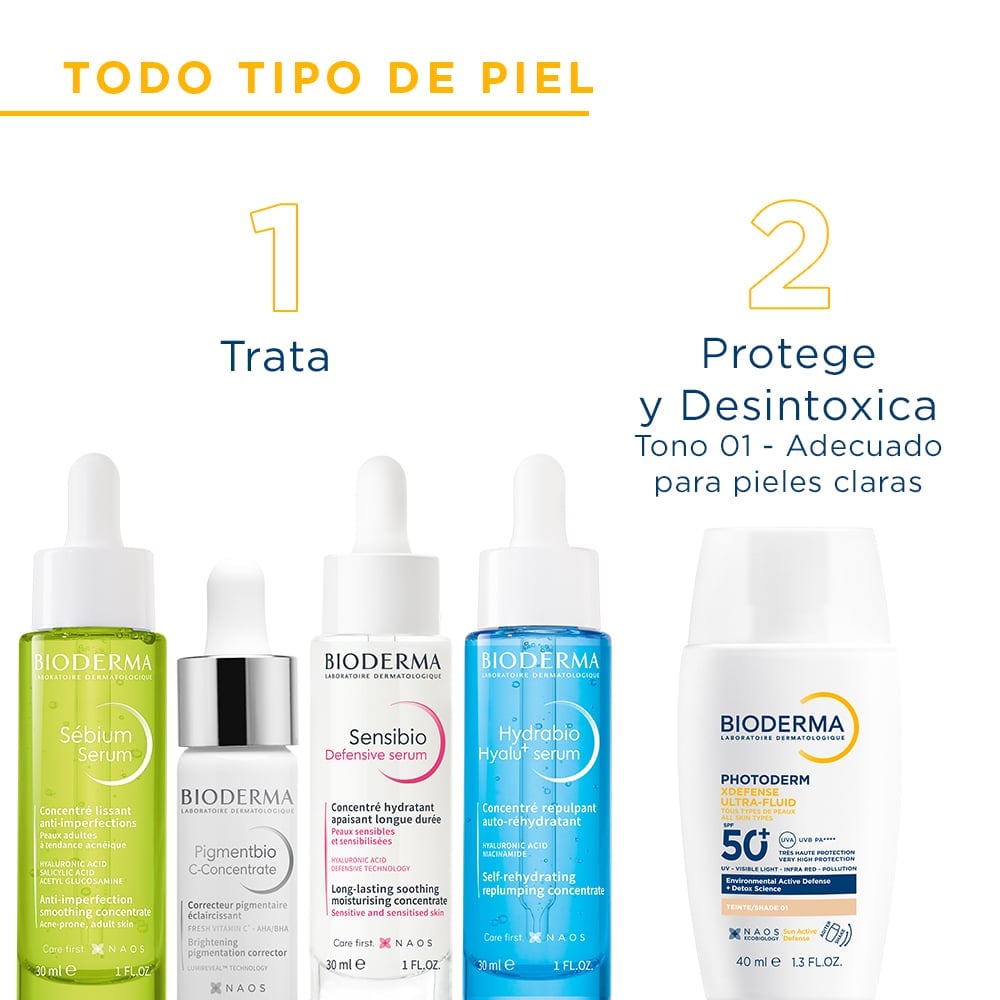 PROTECTOR SOLAR BIODERMA PHOTODERM XDEFENSE ULTRA-FLUIDO SPF50+ 40ML TONO CLARO - 2