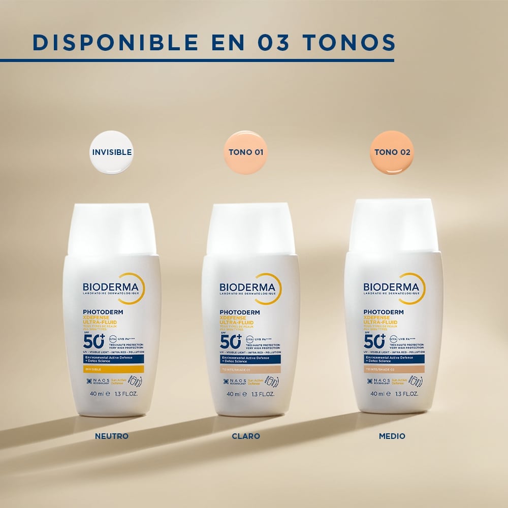 PROTECTOR SOLAR BIODERMA PHOTODERM XDEFENSE ULTRA-FLUIDO SPF50+ 40ML TONO CLARO - 4
