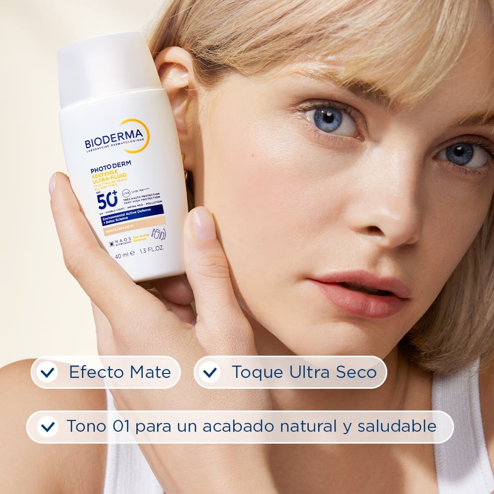 PROTECTOR SOLAR BIODERMA PHOTODERM XDEFENSE ULTRA-FLUIDO SPF50+ 40ML TONO CLARO - 5