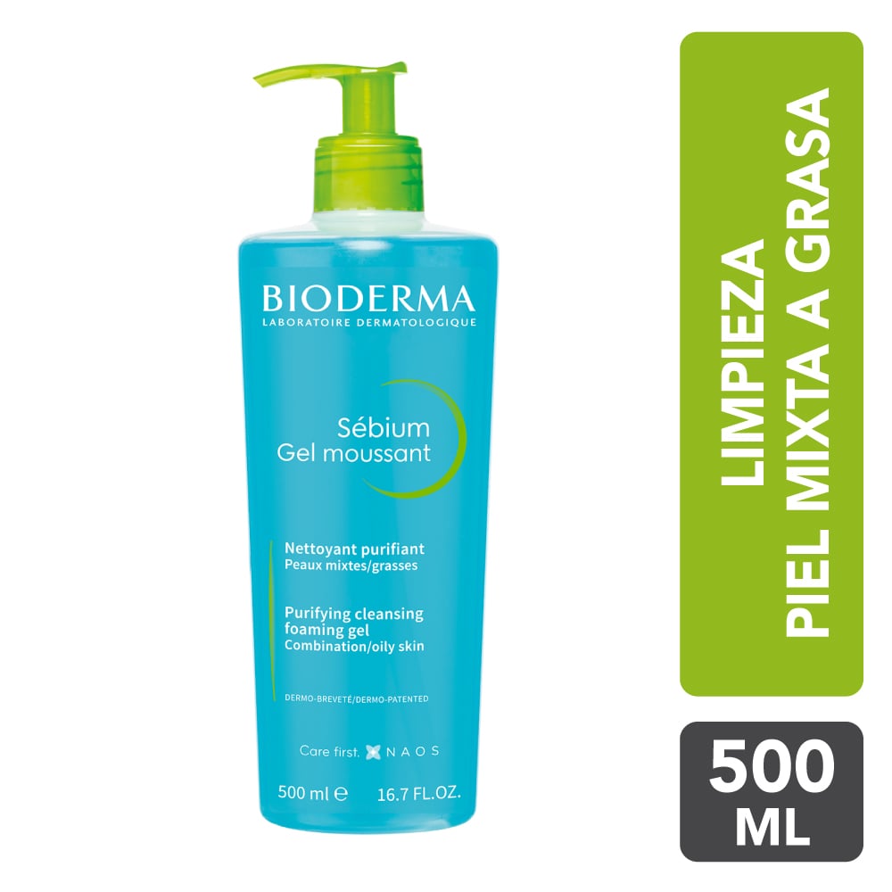 GEL LIMPIADOR BIODERMA SÉBIUM GEL MOUSSANT 500ML - 1