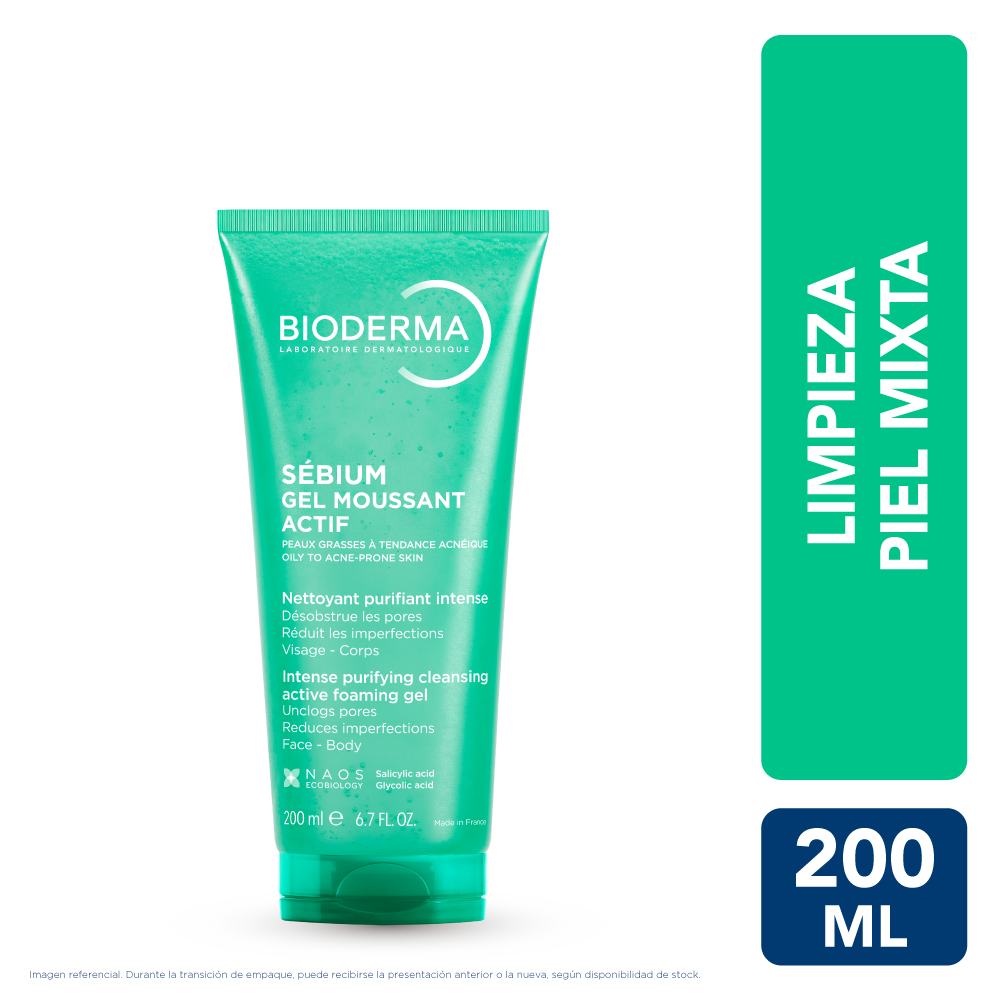 GEL LIMPIADOR BIODERMA SÉBIUM GEL MOUSSANT ACTIF 200ML - 1