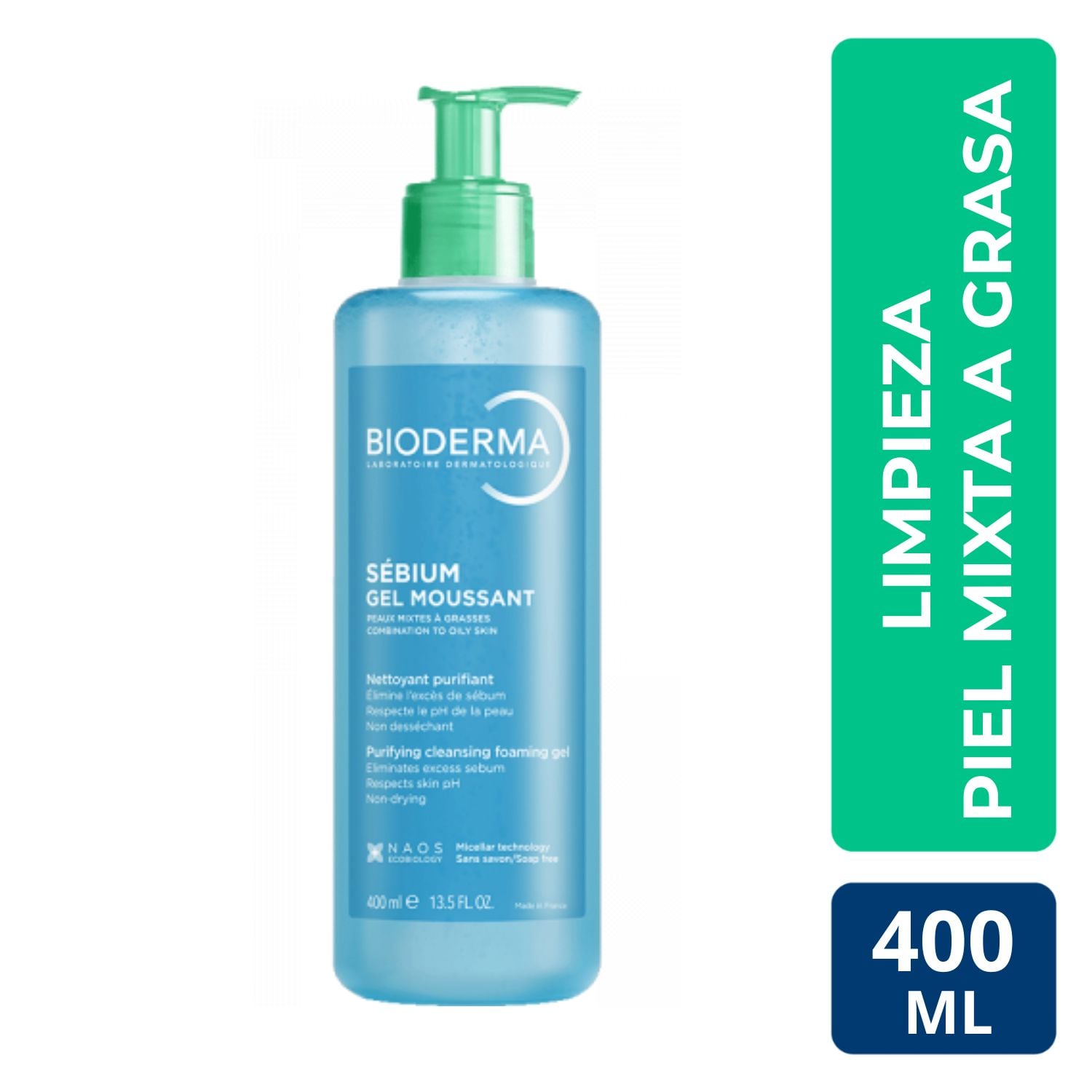 GEL LIMPIADOR BIODERMA SÉBIUM GEL MOUSSANT 400ML - 1