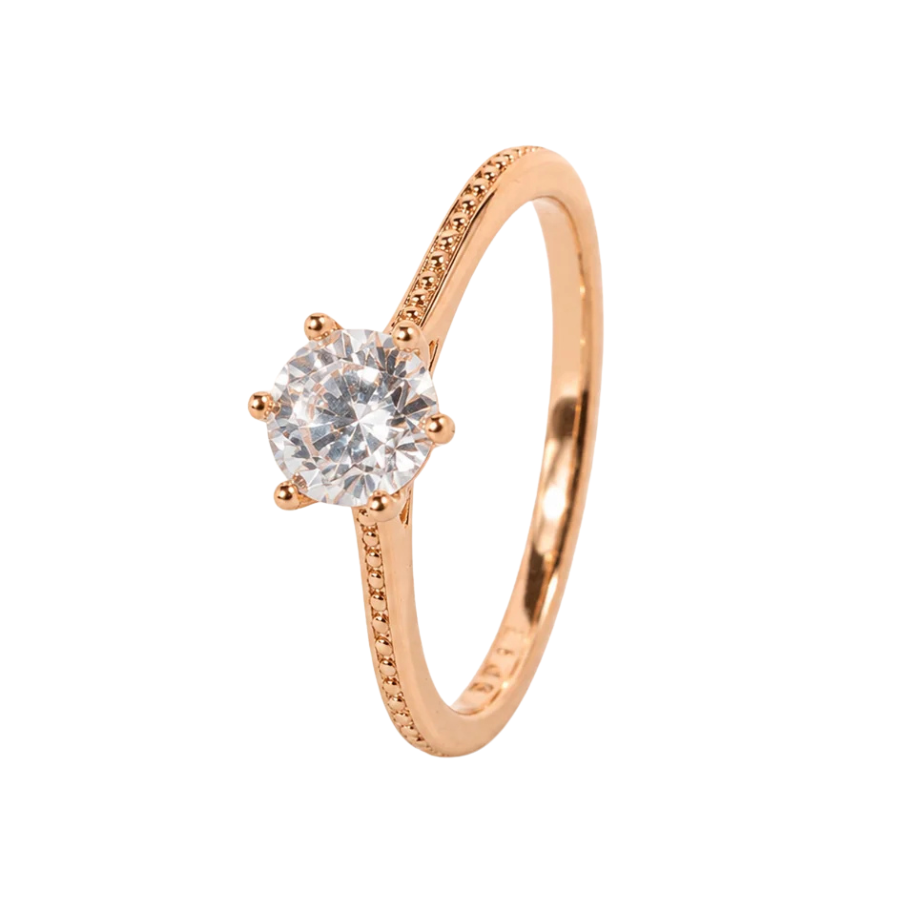 ANILLO SOLITARIO LABRADO ROSÉ - 1
