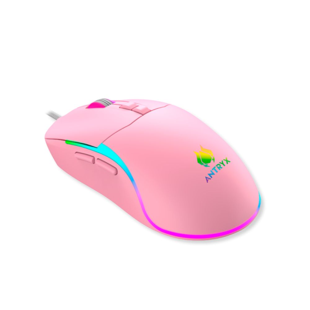 MOUSE GAMER ANTRYX M760 ROSADO - 3