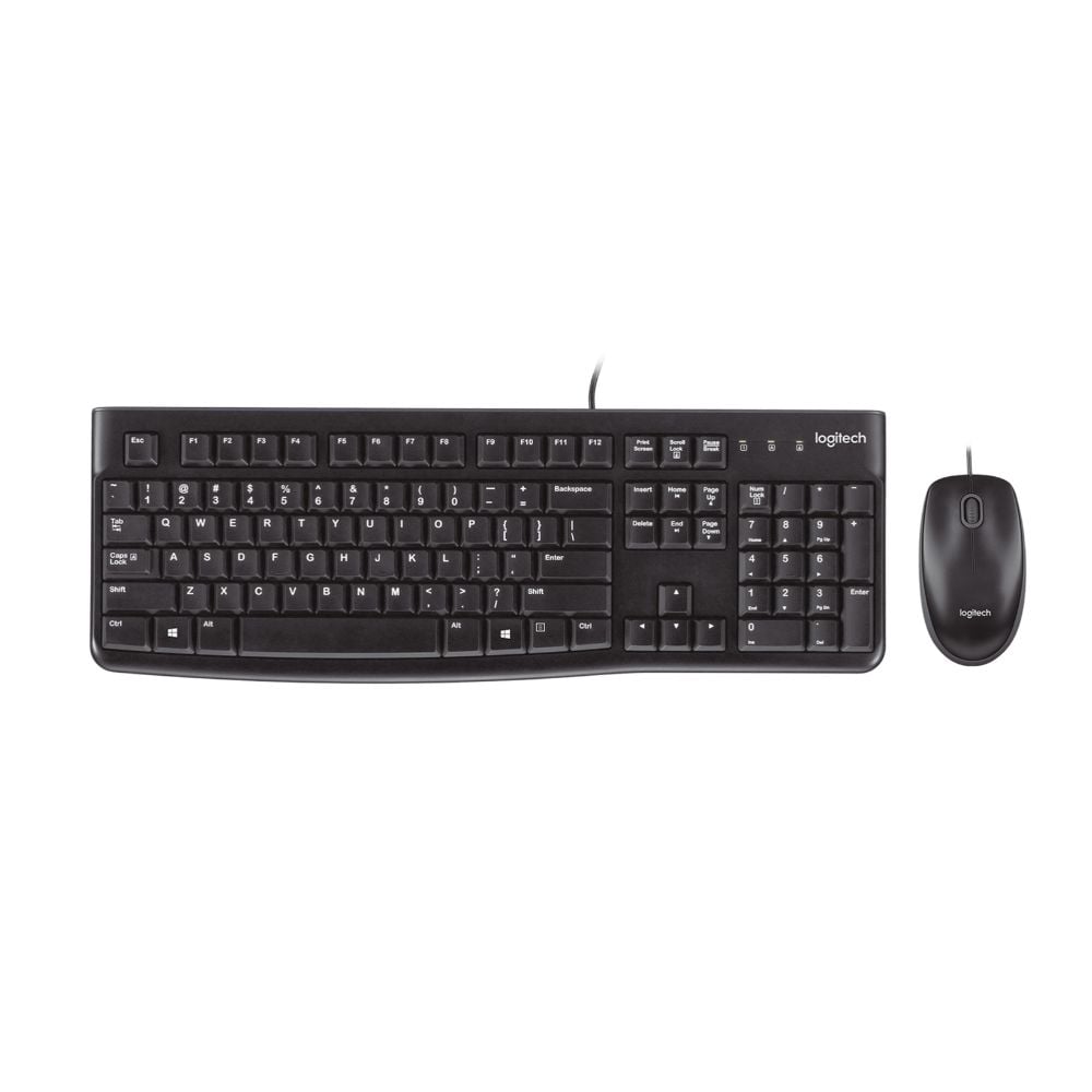 TECLADO Y MOUSE LOGITECH ALÁMBRICO MK120 NEGRO - 1
