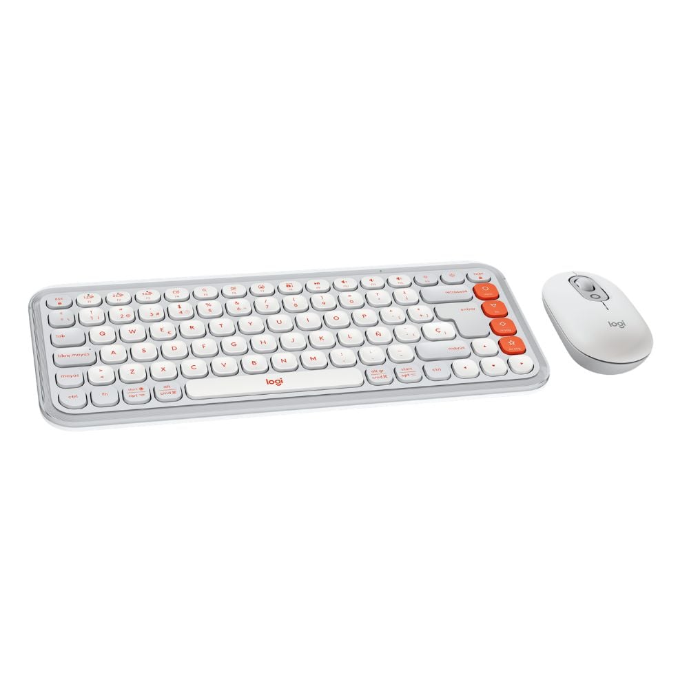 TECLADO Y MOUSE LOGITECH POP ICON BLUETOOTH BLANCO - 1
