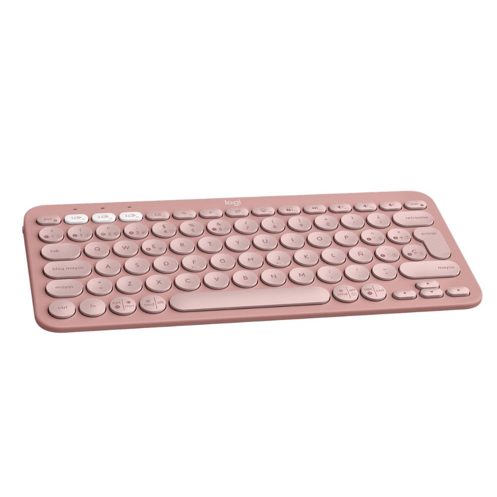 TECLADO LOGITECH INALÁMBRICO PEBBLE 2 K380S ROSADO - 1