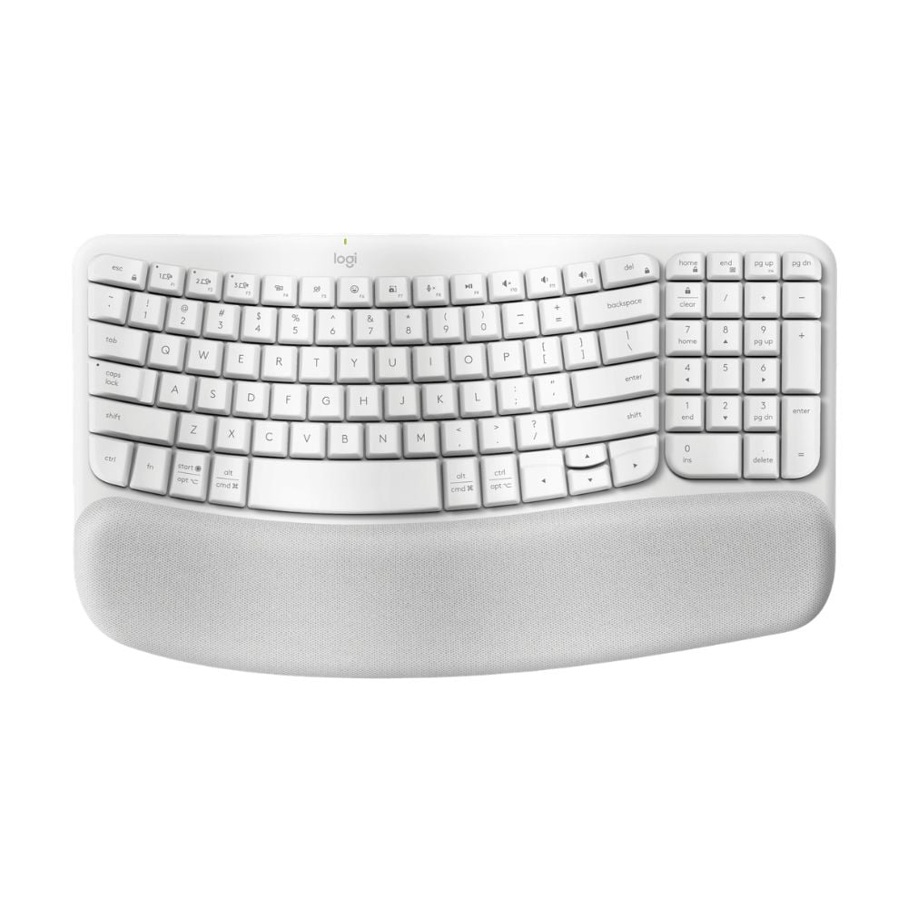 TECLADO LOGITECH INALÁMBRICO ERGONÓMICO WAVE KEYS BLUETOOH BLANCO - 1