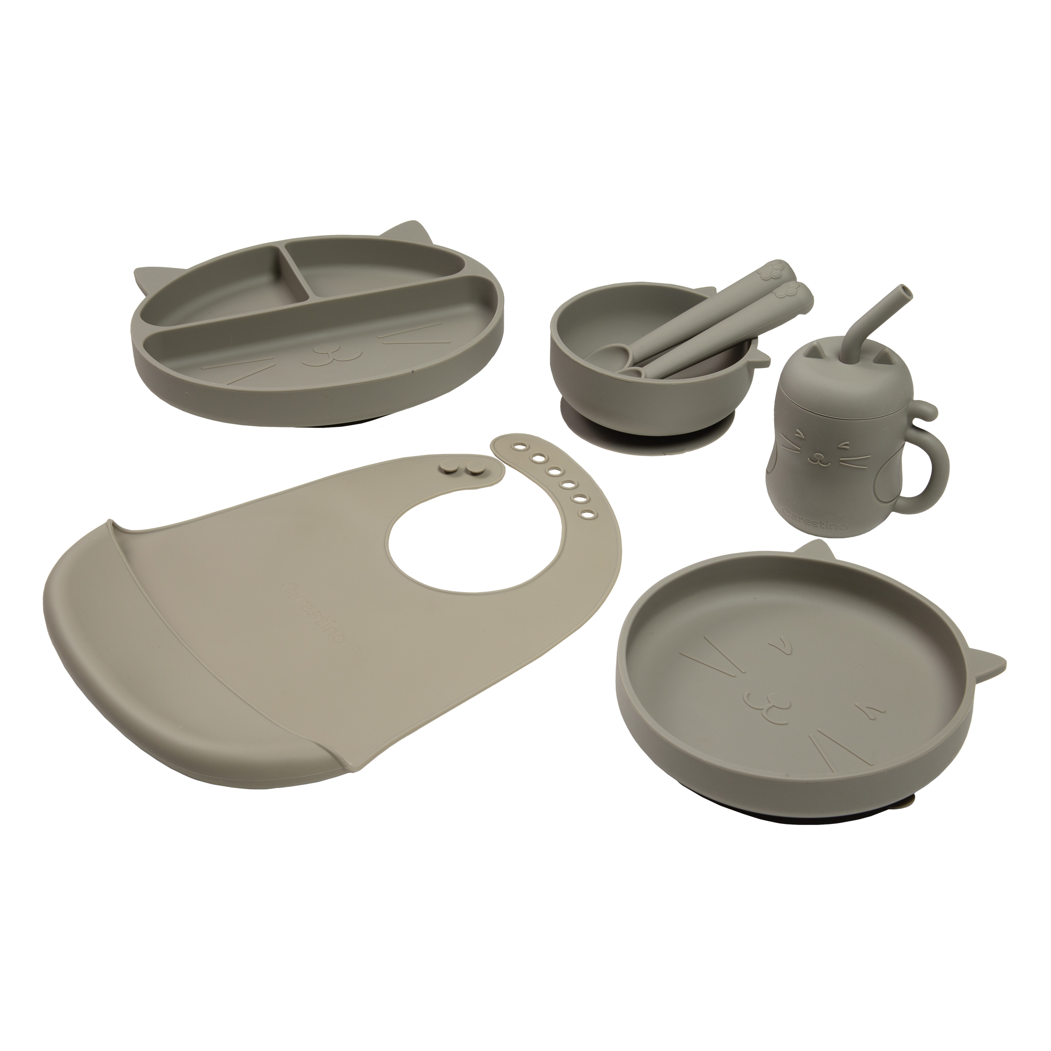 SET DE ALIMENTACIÓN DE SILICONA CARESTINO GATITO AZUL PETRÓLEO - 1
