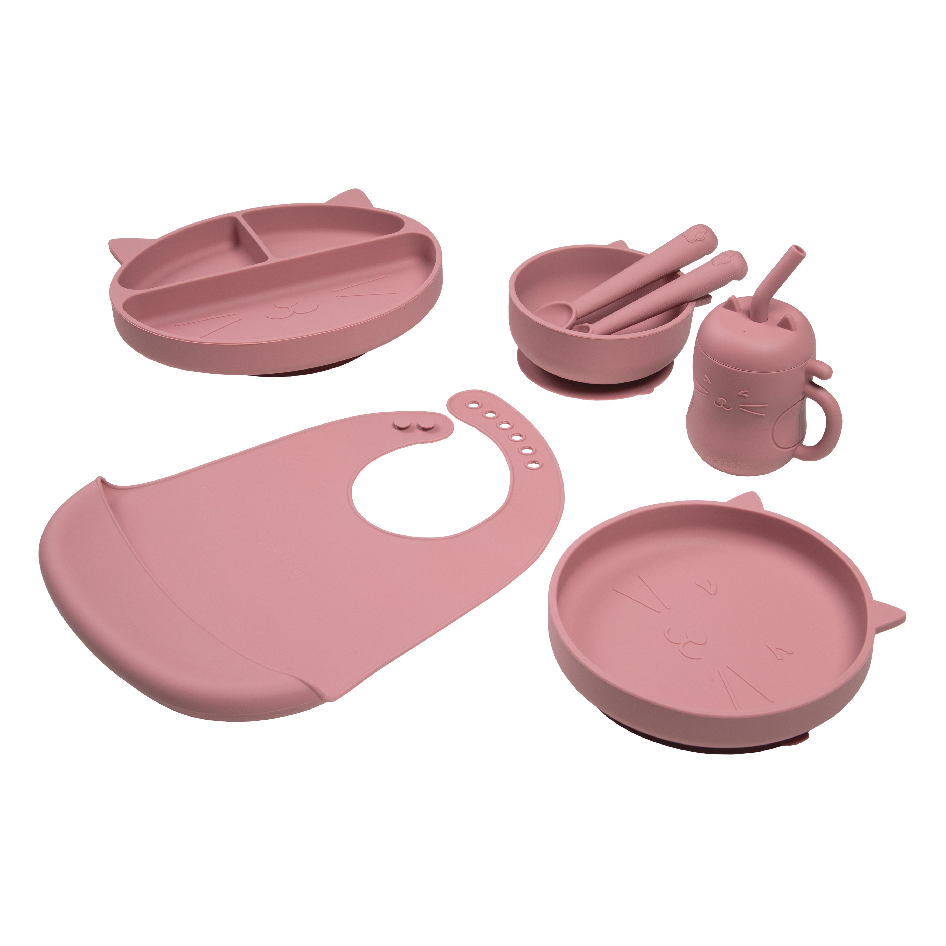 SET DE ALIMENTACIÓN DE SILICONA CARESTINO GATITO AZUL PETRÓLEO - 1