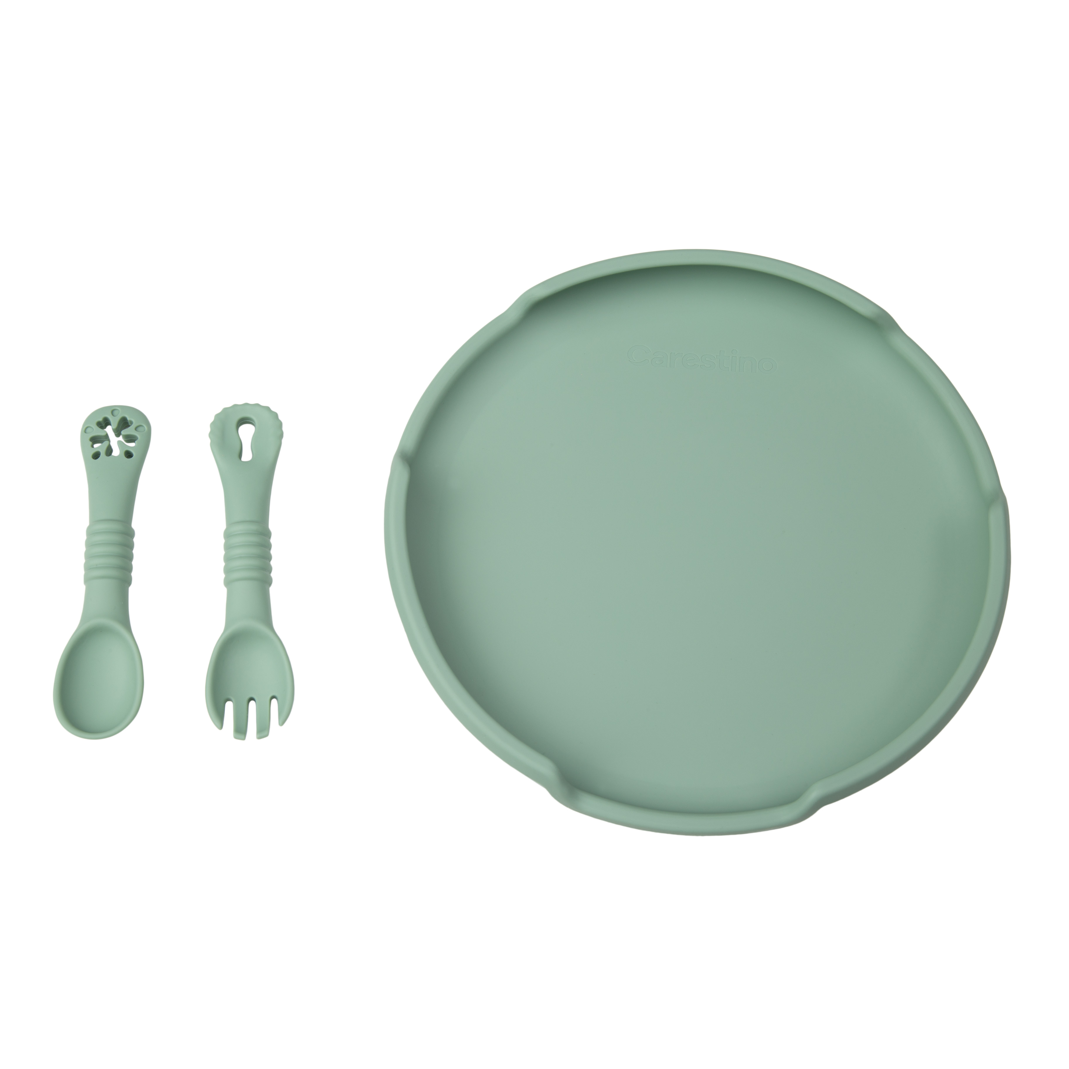 SET DE ALIMENTACIÓN DE SILICONA CARESTINO FOODIE VERDE SECO - 2