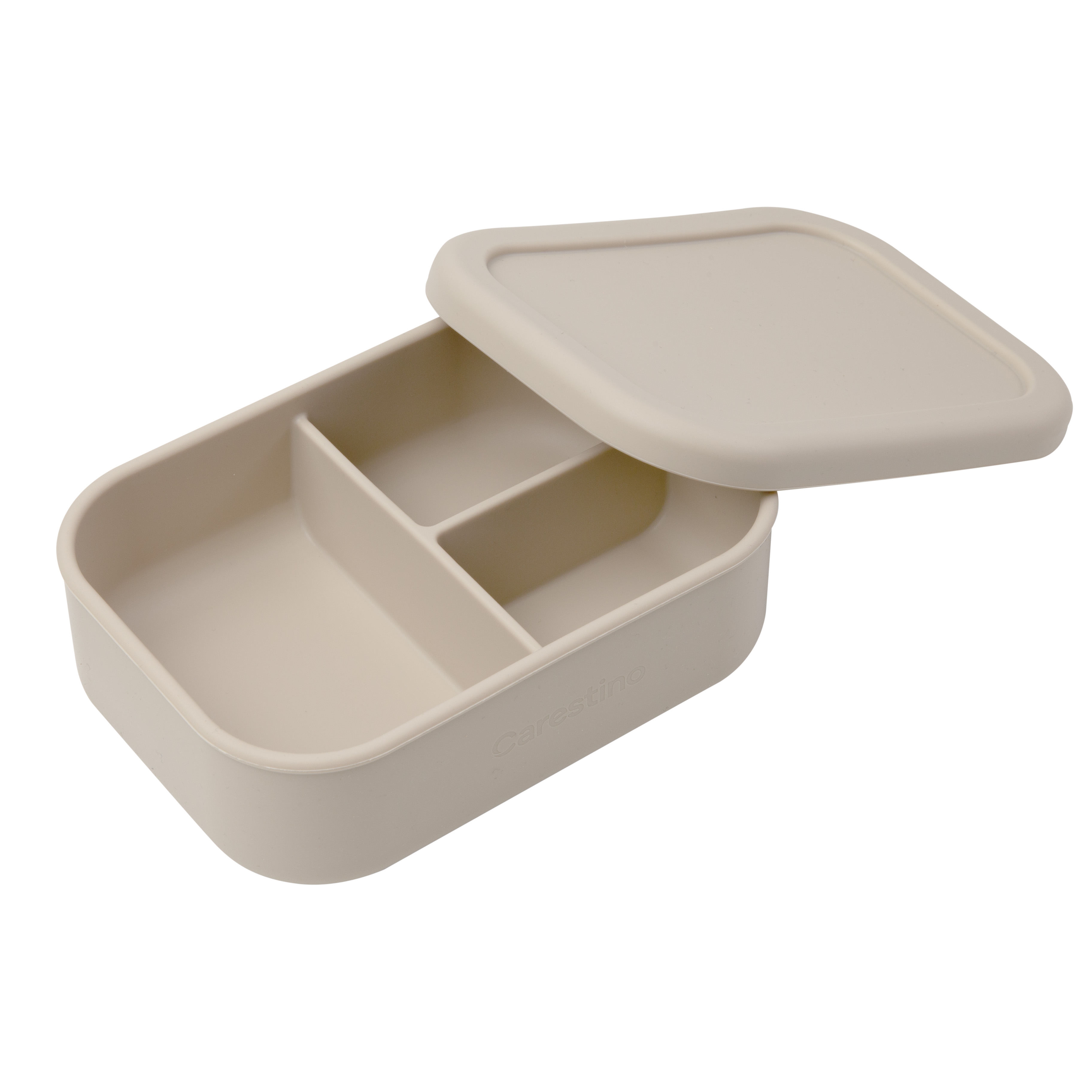 CONTENEDOR LONCHERA CON DIVISIÓN DE SILICONA CARESTINO VERDE SECO - 1