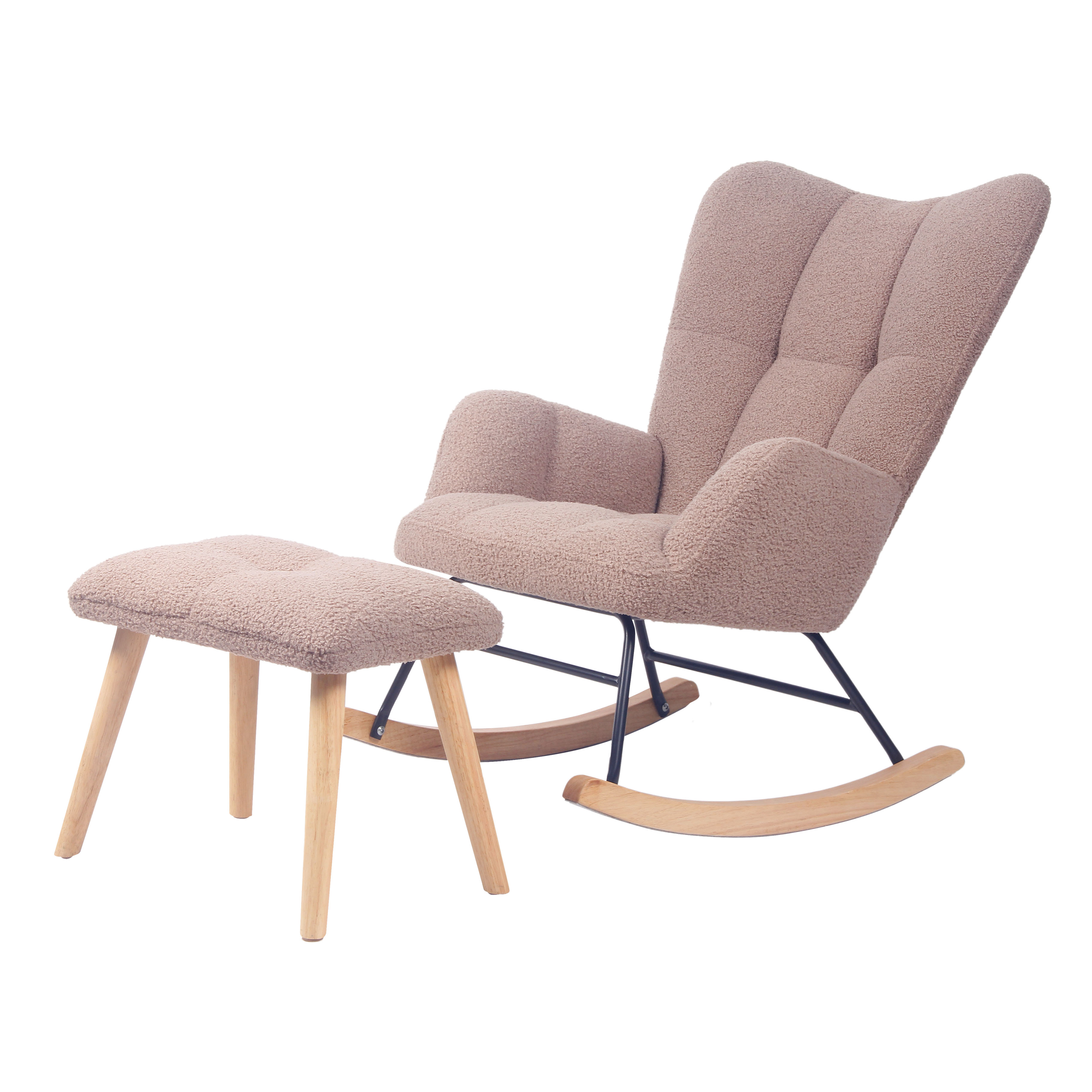 SILLA MECEDORA CARESTINO ALBA CON APOYAPIES GRIS TOPO - 1