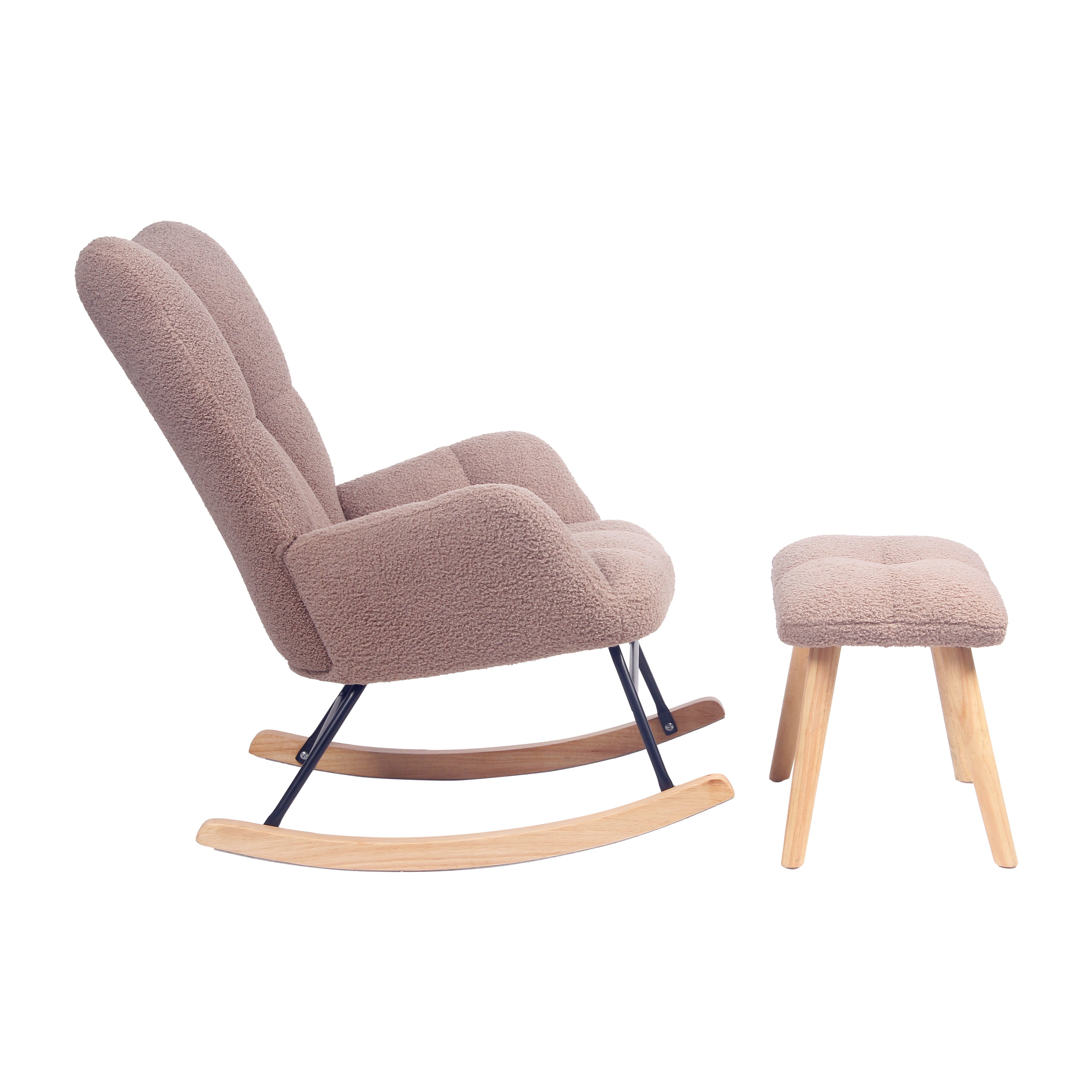 SILLA MECEDORA CARESTINO ALBA CON APOYAPIES GRIS TOPO - 3