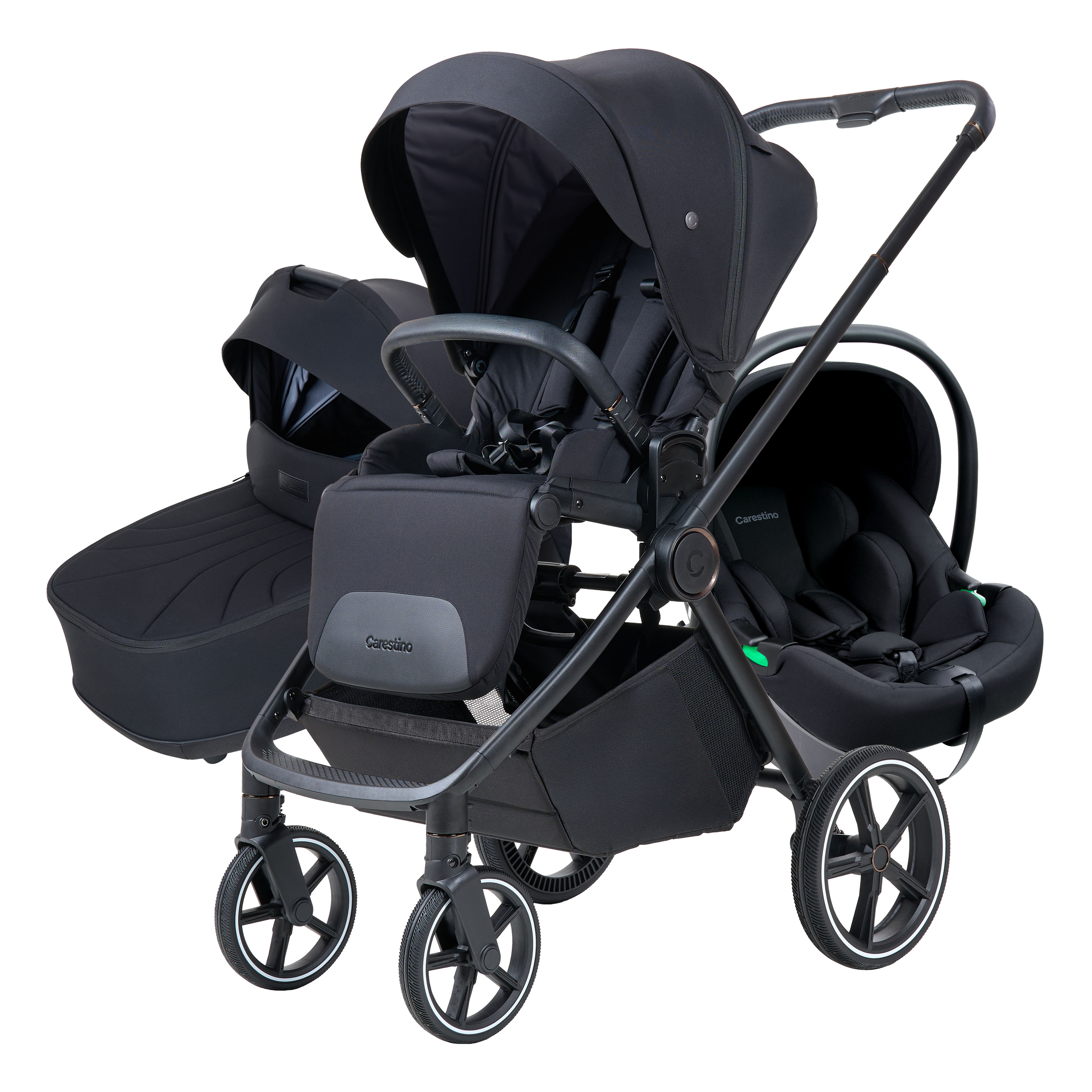 COCHE CARESTINO BEVERLY V4 CON ACCESORIOS VERDE MUSGO - 1