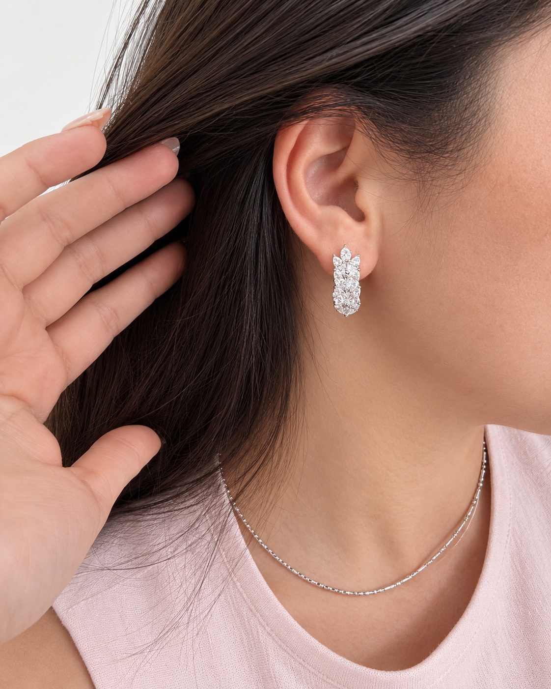 ARGOLLAS MICROCIRCON ELEGANTES MUJER PLATA - 1