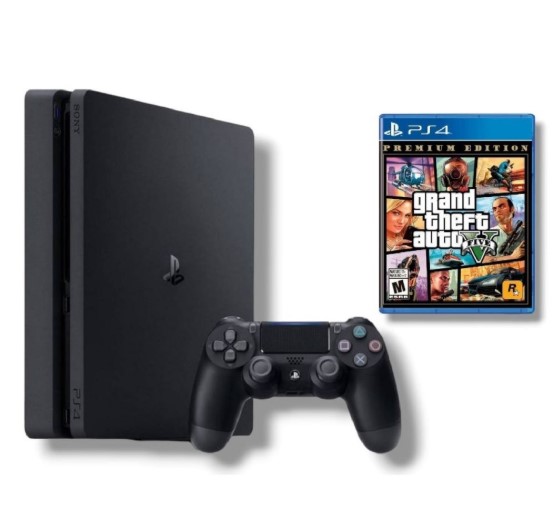 CONSOLA PS4 SLIM 1TB NEGRO +GTAV REACONDICIONADA - 1