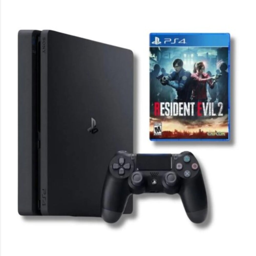 CONSOLA PLAYSTATION 4 SLIM 1TB REACONDICIONADA + JUEGO RESIDENT EVIL 2 - 1