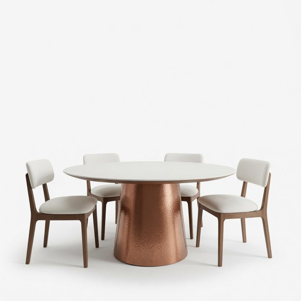 JUEGO DE COMEDOR NORDIC 4 SILLAS DE MADERA BASE ENCHAPADA MDF Y PIEDRA SINTERIZADA TU MESITA - 2