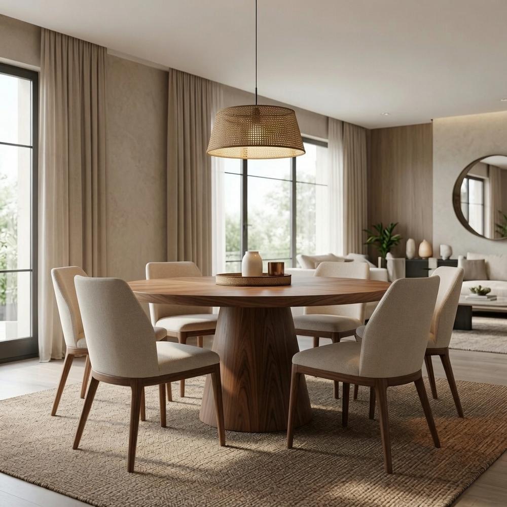 JUEGO DE COMEDOR ELENA 4 SILLAS DE MADERA BASE ENCHAPADA MDF TU MESITA - 1