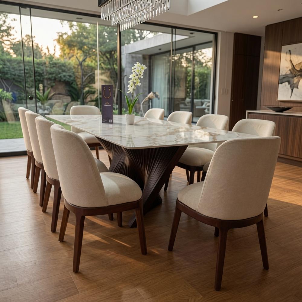 JUEGO DE COMEDOR IMPERIAL 10 SILLAS DE MADERA TU MESITA - 1