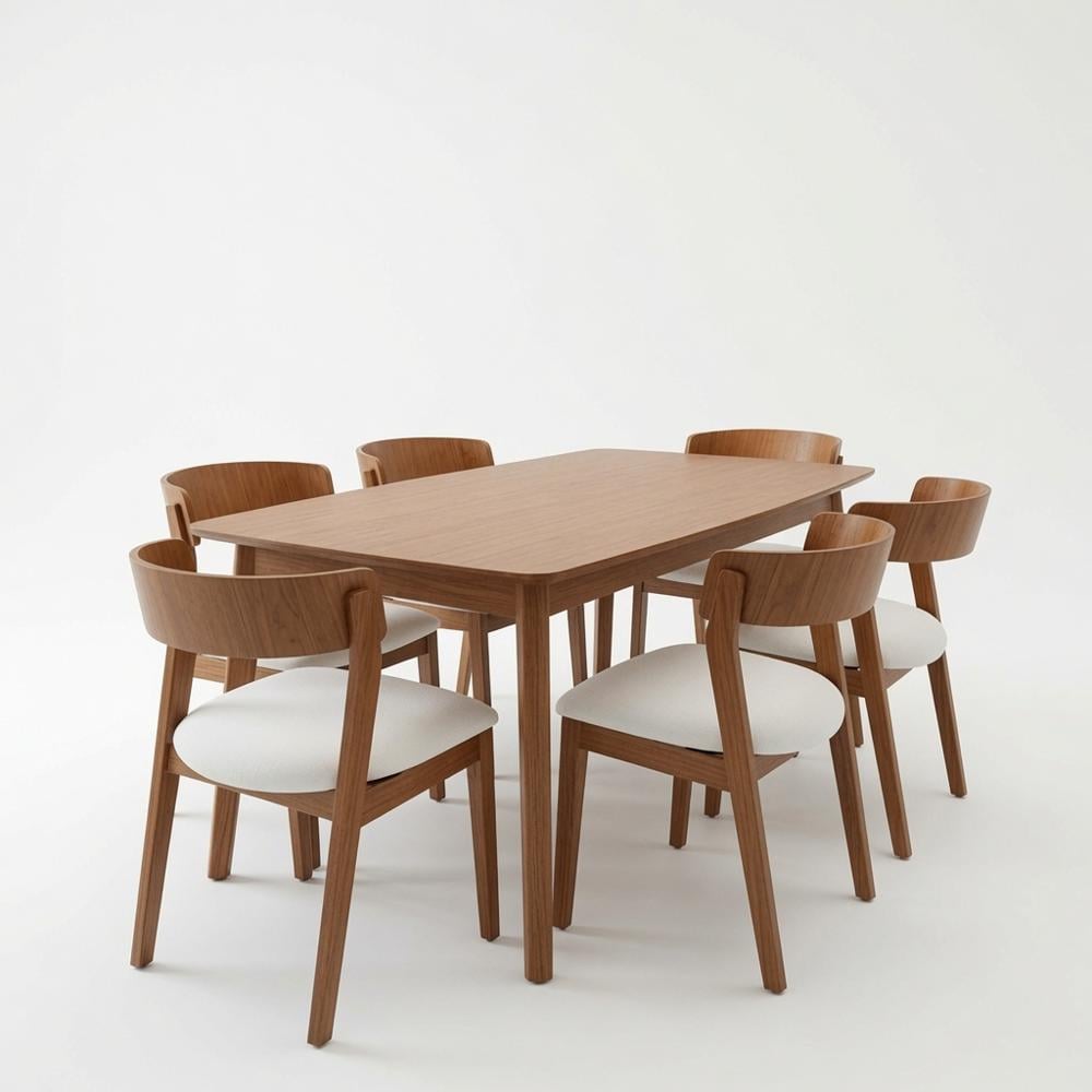 JUEGO DE COMEDOR AREZZO 6 SILLAS EN MADERA TORNILLO TU MESITA - 2