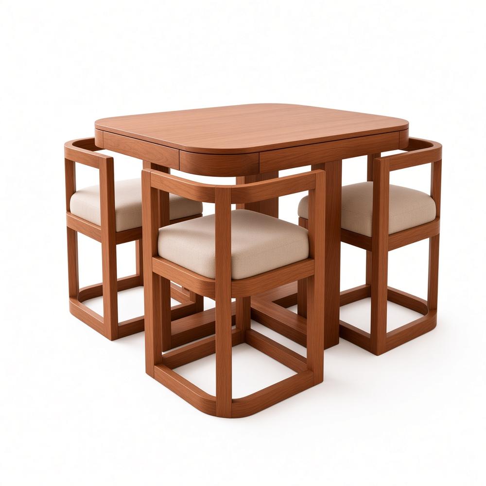 JUEGO DE COMEDOR BRUNO COMPACTO 4 SILLAS CON TABLERO DE VIDRIO TU MESITA - 2