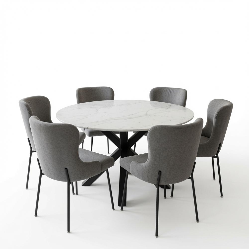 JUEGO DE COMEDOR ODETTE 6 SILLAS CON PIEDRA SINTERIZADA TU MESITA - 2