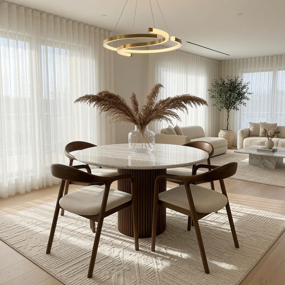 JUEGO DE COMEDOR ELEGANTE AURELIA CON PIEDRA SINTERIZADA 4 SILLAS TU MESITA - 1