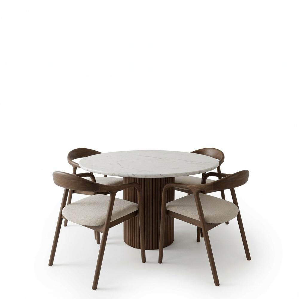 JUEGO DE COMEDOR ELEGANTE AURELIA CON PIEDRA SINTERIZADA 4 SILLAS TU MESITA - 2