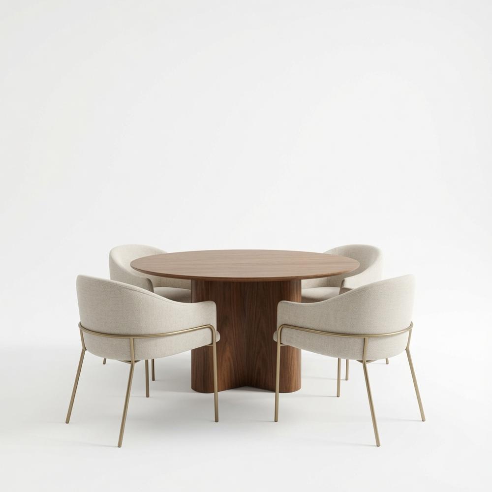 JUEGO DE COMEDOR ELEGANTE ARIZONA 4 SILLAS BICK BASE ENCHAPADA MDF TU MESITA - 2