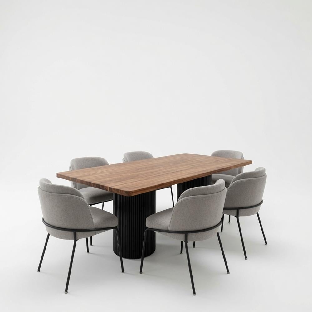 JUEGO DE COMEDOR BERLÍN 6 SILLAS CON ESTRUCTURA DE FIERRO TU MESITA - 2