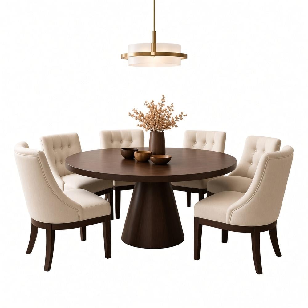 JUEGO DE COMEDOR FIORELLA CIRCULAR 6 SILLAS EN MADERA TU MESITA - 2