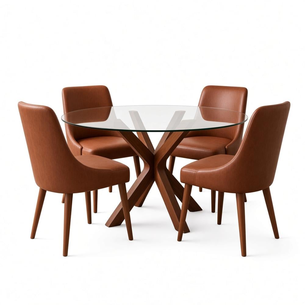 JUEGO DE COMEDOR BELLAGIO CIRCULAR 4 SILLAS CON TABLERO DE VIDRIO TU MESITA - 2